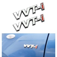 3D VVT-i VVTi Car Logo Emblem Chrome Silver Word Wording Sticker Decal 1.9cm x 7.5cm / 2.5cm x 9.4cm