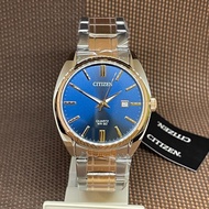 [TimeYourTime] Citizen BI5104-57L Quartz Blue Analog Two-Tone Rose Gold Men's Casual Watch