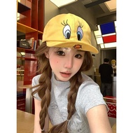 Korean Tweety duckbill cap with cute little yellow duck embroidery baseball cap for women to show sm