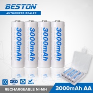 Beston 3000mAh Rechargeable Battery NiMH AA 1.2V High Capacity 2pcs/4pcs/8pcs/12pcs