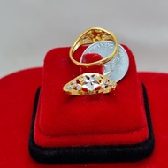 Murni Mewah Emas916, Cincin Rh Tm Bunga Q5 Crki Crmi 7708 0.7 cm Pd 15.5 16