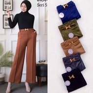 (UDHMA) Scuba Belt Culottes Pants H/ Culottes Scuba Pinch Highwaist Belt H
