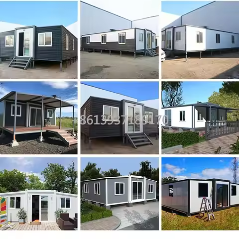 Popular Corrugated Luxury Modular Prefab Homes Expandable Container House Bedroom Prefab Glass Cheap