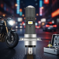 AOSMMD LED Motorcycle Headlight BA20D/H4/P15D, DRL, White Hi/Lo Beam