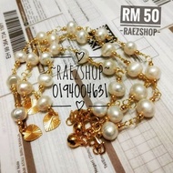 💥ORIGINAL & READYSTOCK RANTAI TANGAN MUTIARA SABAH ASLI GRADE AA IKAT EMAS SUASA ASLI