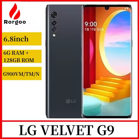 LG VELVET G9 G900TM G900VM G900N 4G LTE 5G Mobile Phone 128GB Unlocked 6.8'' LG Snapdragon765 Origin
