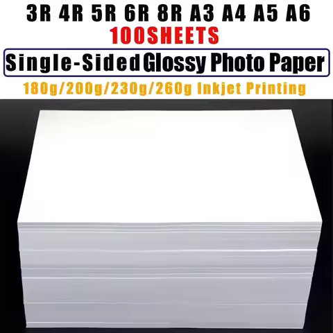 High Gloss Photo Paper 3R 4R 5R 6R 8R A3 A4 A5 A6 Glossy Single-Sided Photo Paper 180/200/230/260G P