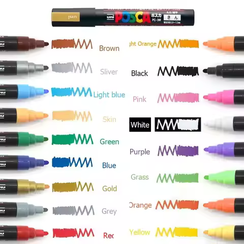 1pc Uni POSCA PC - 3M High - Quality Art Marker by Mitsubishi | Fine Point 0.9MM - 1.3MM | 17 Vibran