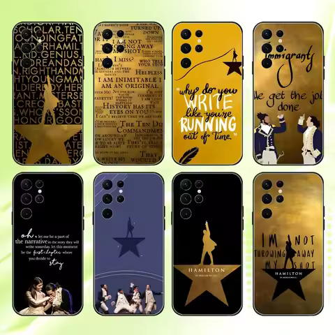 Hamilton Musical Lyrics Phone Case For Samsung S 25,24,23,22,30,21,10,9,Ultra,Plus,Lite,FE,4,5G Blac