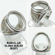 [DISC] CINCIN PERAK925 RING SILVER925 CANGKANG BATU AKIK EMBAN CINCIN BATU GIOK / PERMATA / BERLIAN