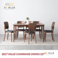 Jo ELLE – Charmaine Dining Set (1+6) / 1.4M Dining Table + Chair / Meja Makan Set / 6 Kerusi + 1.4M 