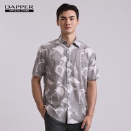 DAPPER เสื้อเชิ้ตแขนสั้น DP Circular Print สีเทา