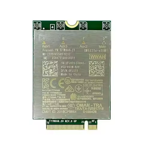 T77W968 For Dell DW5821E LTE Cat16 GNSS 5G WWAN Card Module Accessory For Lattore 5420 5424 7424 Rug