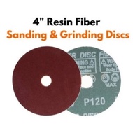 4Inch Fiber Sanding Disc Grit A60 / A80 /A120 Maroon 100mm Sand Mata Grinder Kertas Silicon Carbide 