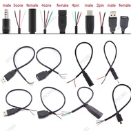 2-pin 4-pin Data Line Micro USB 2.0 Type-C AUX Mono Connector Power Supply Extension Cable Charger Male to Female  SG8B1