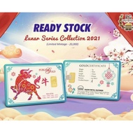 Public Gold 1 Gram Gold Bar - Lunar Ox 2021