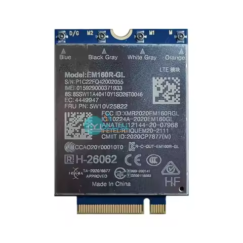 SDX24 EM160R-GL 4G LTE Cat16 PCIE WWAN M.2 Module FRU 5W10V25822 WAN Adapter For P15 P17 Gen 2 Lapto