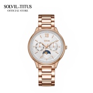 Solvil et Titus Fashionista Multi-Function Quartz Silver White Dial & RoseGold Stainless Steel Women