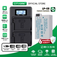 Cityork LP-E8 LP E8 2000mAh Rechargeable Battery + LCD Digital Display Dual Charger For Canon EOS Re