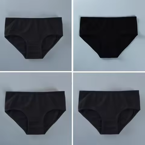 4PC Adolescent Underpants Smile Young Girls Pants for 8-16 Years Old Training Kids Panty Cotton Pant