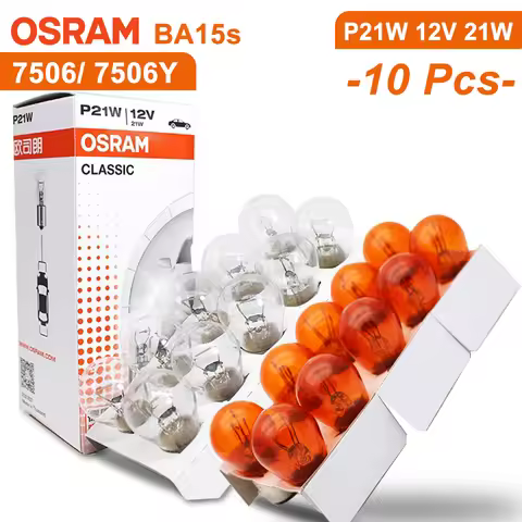 OSRAM 7506Y 7506 P21W S25 BA15s 12V 21W Original Line Metal Bases Turn Signal Lamps Brake Light OEM 