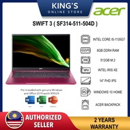Acer Swift 3 SF314-511-504D Laptop Berry Red/Intel Core i5-1135G7/8GB D4/512GB SSD/14"0 FHD /Intel Iris Xe