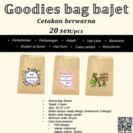 Goodies bag cetakan berwarna 20sen/pcs