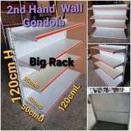 Big Rack 2nd Hand Wall Gondola 120cm H x 120cm L x 50cm D (3+1),Tepi,Rack Supermarket,Mini Market, F