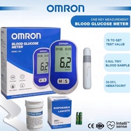 Stock Ready|OMRON Blood Glucose Meter Kit Glucometer (50 Strips and 50 Lancets With Lancing Device)f