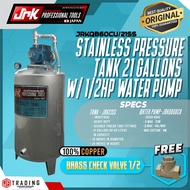 JR Kawasaki 21GALLONS STAINLESS WATER TANK w/ JRKQB60CU 100% COPPER or JRKQB60 ALUMINUM WATER PUMP