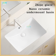 Nordic white basen bathroom undermount basin ceramic small size simple round corner depth toilet sink with drain &amp; bracket set