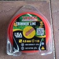 RZiQ TOKEN 4.0mm 500G/1LB RED Square Heavy Duty Nylon Trimmer Line for Brush Cutter & Lawnmower (Tal