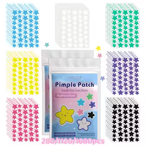 280/1120/1680pcs Seven-Color Star Pimple Patches – Invisible Hydrocolloid Dots for Fun & Gentle Skin