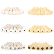 Woison Bovine bone bleached and primary colors Acoustic guitar bridge pins，a set of 6 pieces. Guitar