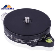 Camera Pan Base With  Style Plate, 0.95Cm Screw Aluminum Panoramic Ball Tripod Head With Bubble Leve