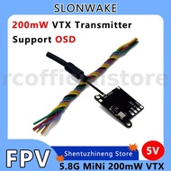 5.8G 48CH 200mW VTX MINI Transmitter Analog Image Transmission Support OSD for FPV Drones