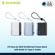 SHARGE P4 Flow Go 36W 10,000mah Power Bank with Build-in Type C Cable