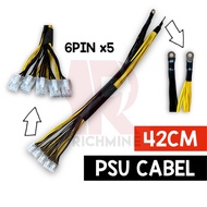{Stok Tersedia} PSU Cable 6PIN 8PIN x5 Power Supply Bitmain apw3 apw7 PCIE GPU MINING Antminer 1u 2u