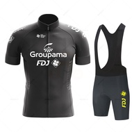 2026 STYLE Fluorescent Yellow Fdj Team Cycling Jersey Sets Red Bicycle Short Sleeve Cycling Clothing