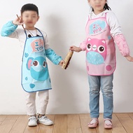 Apron Melukis Elak Comot Apron Budak Kalis Air Comfortable Bibs Full Sleeved Apron Restaurant Bib Ki