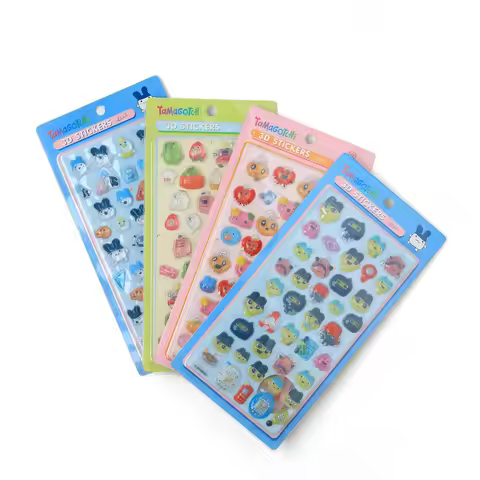 4pcs 3D Stickers Cartoon Tamagotchi Creative Peripheral Phone Case Transparent Sticker Hand Account 