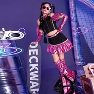 Girls Model t-Taiwan Catwalk Trendy Costume Children Fashionable Performance Costume Suit Children J