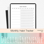 Goodnotes Monthly Habit Tracker Template 📅 Routine Tracker, 30 Day Habit Challenge, Digital Habit Pl