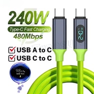 240W Quick Charging USB C Cables - Transfer Type C Wire Cord - Fast Charging Power Display Cable Cor