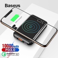 Baseus 10000mAh Qi Wireless Charger Power Bank for iPhone Samsung Huawei Powerbank PD Quick Charge 3