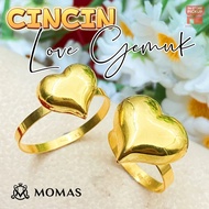 MOMAS CINCIN LOVE GEMUK Emas 916 Tulen Cincin Emas 916 Original Cincin Love Emas 916 Tulen Cincin Em
