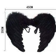 Black angel wing feather wings black Devil angel black wings