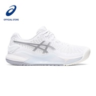ASICS Women GEL-RESOLUTION 9 Tennis Shoes in White/Pure Silver