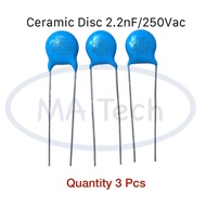 2.2nf 250v CT7Y2 2.2nf250v Ceramic Capacitor 250v2.2nf 2.2nf/250Vac Y5U 1 Set Has 3 Pieces (Piece)