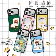 Korean Lazy Duck Sick of Everything Mirror Phone Case Playful Cute Cartoon Shockproof Hard Acrylic C
